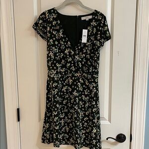 LOFT women’s dark green floral dress